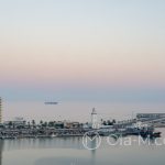 Andaluzja - Malaga - widok na port z tarasu hotelu AC Hotel Malaga