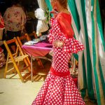 Andaluzja - Fiesta - Feria de Ronda - białe kropki na czerwonym tle to ponoć najbardziej tradycyjny wzór na sukienkach flamenco