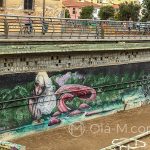 Malaga - wyschnięte koryto rzeki Guadalmedina - street art