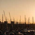 Marsylia - Stary Port (Vieux Port) - o wschodzie słońca