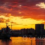 Port w Maladze - dramatyczne niebo i widok w stronę centrum