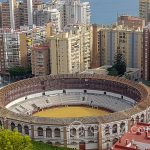 Andaluzja-Malaga - zabytkowa arena do walki byków - widok ze wzgórza Gibralfaro
